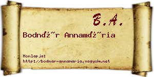 Bodnár Annamária névjegykártya